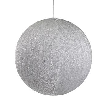 Northlight Tinsel Inflatable 19.5" Silver Christmas Ball Ornament Outdoor Decoration