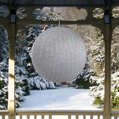 Northlight Tinsel Inflatable 19.5" Silver Christmas Ball Ornament Outdoor Decoration