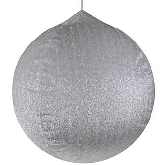 Northlight Tinsel Inflatable 27.5" Silver Christmas Ball Ornament Outdoor Decoration