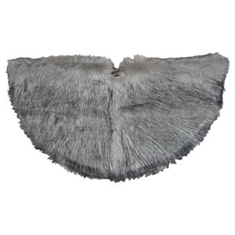 Northlight Beige and Gray Plush Faux Fur Christmas Tree Skirt