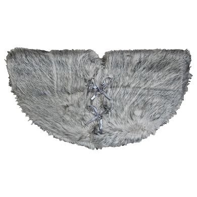 Northlight Beige and Gray Plush Faux Fur Christmas Tree Skirt