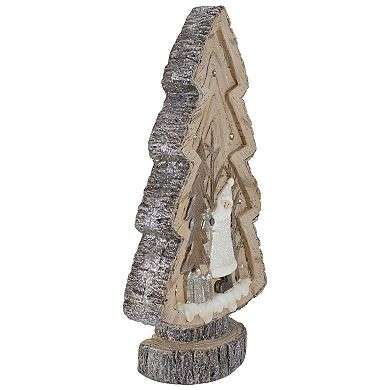 Northlight LED Lighted Rustic Glittered Tabletop Christmas Tree with Winter Scene