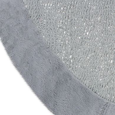 Northlight Gray and Silver Faux Fur Snake Skin Pattern Christmas Tree Skirt