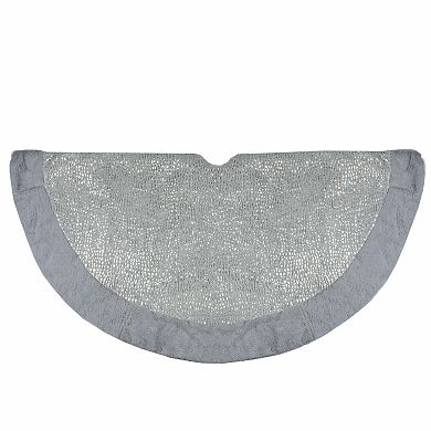 Northlight Gray and Silver Faux Fur Snake Skin Pattern Christmas Tree Skirt