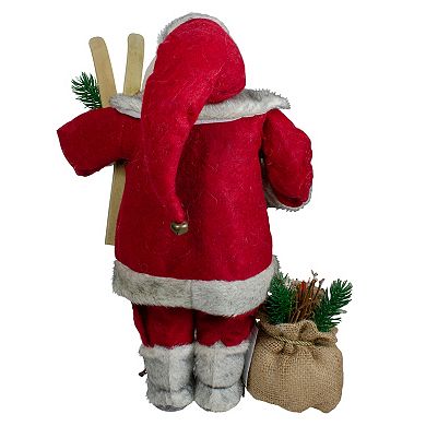 Northlight 18" Standing Santa Christmas Figure with Skis and Fur Boots