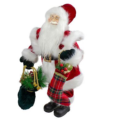 Northlight 18" Standing Santa with Presents Christmas Figure