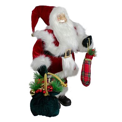 Northlight 18" Standing Santa with Presents Christmas Figure