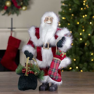 Northlight 18" Standing Santa with Presents Christmas Figure