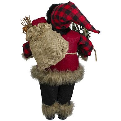 Northlight 18" Standing Santa Christmas Figure with Snow Shoes and Bear