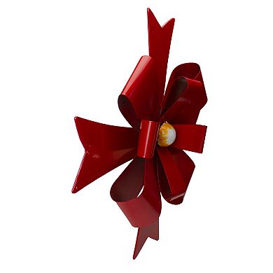 Northlight 19" Red Metal Christmas Bow Wall Decoration
