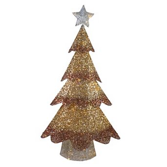 Northlight 46' LED Lighted Bronze Gold Mesh Christmas Tree Outdoor Decoration