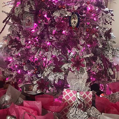 Northlightv 70-Count LED C6 Pink - 22.5' White Wire Faceted Christmas Lights