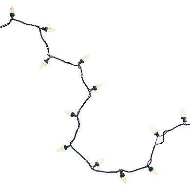 Northlight 50-Count Warm White LED Faceted C9 20.25-ft. Green Wire Christmas Light Set
