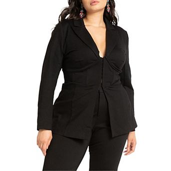 Eloquii Women's Plus Size Corset Blazer