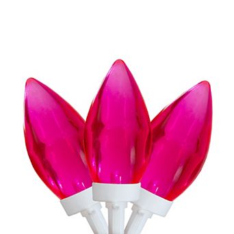 Northlight 25-Count Pink LED C9 16-ft. White Wire Christmas Lights