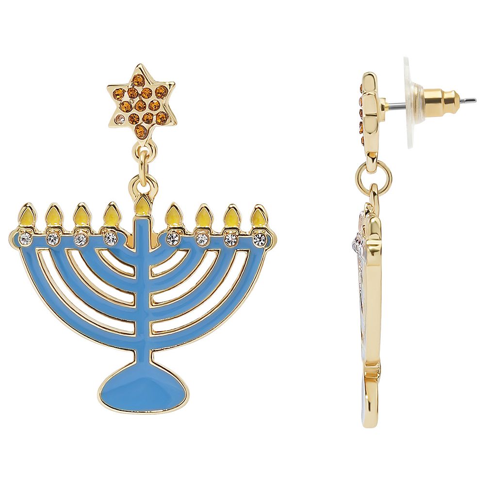 Celebrate Together™ Hanukkah Gold Tone Menorah Statement Earrings