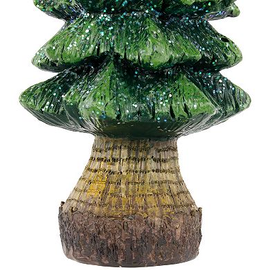 Northlight 9.5" Green Glittered Tree Christmas Tabletop Decoration