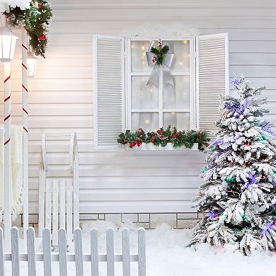 Northlight 19" LED Lighted Sliver Tinsel Bow Christmas Decoration