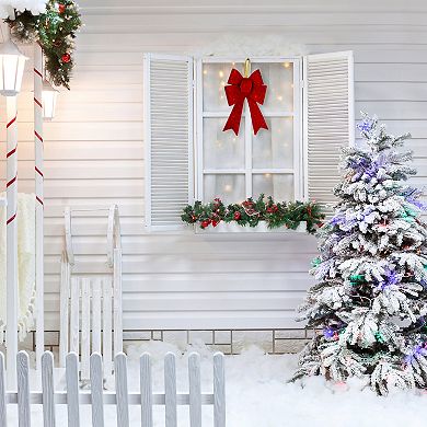 Northlight 19" LED Lighted Red Tinsel Bow Christmas Decoration