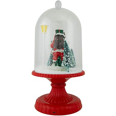 Northlight 13.5" LED Lighted Snowing Musical Santa Under Cloche Christmas Decoration