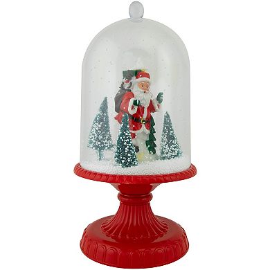 Northlight 13.5" LED Lighted Snowing Musical Santa Under Cloche Christmas Decoration