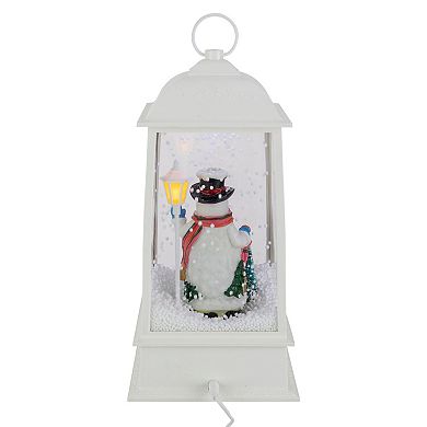 Northlight 13.5" LED Lighted Musical Snowing Snowman Christmas Lantern