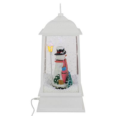 Northlight 13.5" LED Lighted Musical Snowing Snowman Christmas Lantern