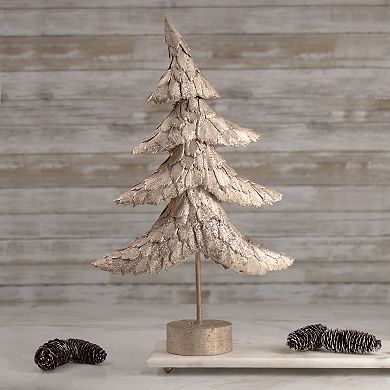 Northlight 18" Layered Bronze Tree with Wood Base Christmas Decoration