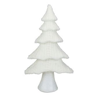 Northlight 16.75" Cream Cable Knit Christmas Tree Tabletop Decoration