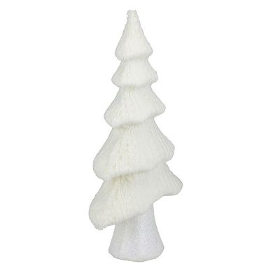 Northlight 16.75" Cream Cable Knit Christmas Tree Tabletop Decoration