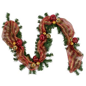 Northlight 6-ft. Pre-Lit Decorated Red & Gold Artificial Christmas Garland