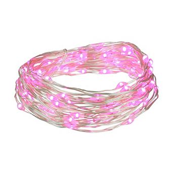Northlight 100-Count Pink LED Micro Fairy 16-ft. Copper Wire Christmas Lights