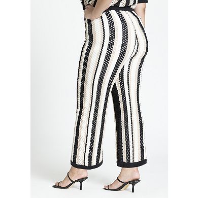 Eloquii Women's Plus Size Crochet Pull On Pant