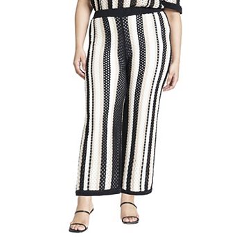 Eloquii Women's Plus Size Crochet Pull On Pant