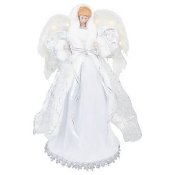 Northlight 14" White Angel with Lighted Wings Christmas Tree Topper