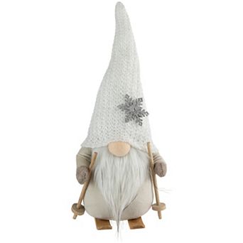 Northlight 12" Winter Ski Gnome with Snowflake Hat Christmas Tabletop Decoration