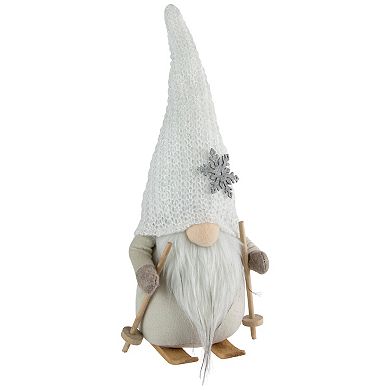 Northlight 12" Winter Ski Gnome with Snowflake Hat Christmas Tabletop Decoration