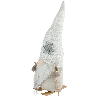 Northlight 12" Winter Ski Gnome with Snowflake Hat Christmas Tabletop Decoration