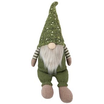 Northlight 20.5" Olive Green Sitting Christmas Gnome Decoration