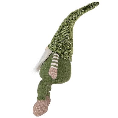Northlight 20.5" Olive Green Sitting Christmas Gnome Decoration