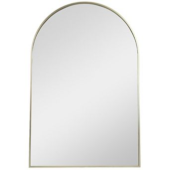 36" Gold Framed Modern Arched Wall Mirror