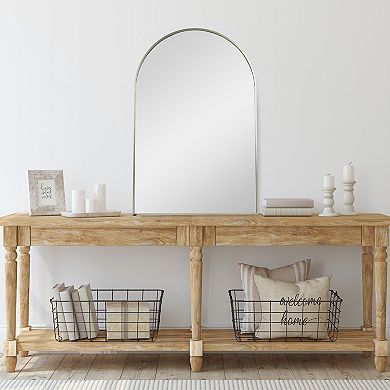 36" Gold Framed Modern Arched Wall Mirror