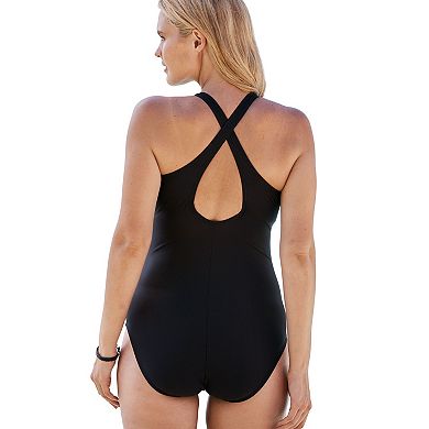 Swimsuits for All Women's Chlorine Resistant Crossback One Piece Swimsuit