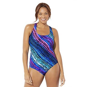 Swimsuits for All Women's Chlorine Resistant Cross Back One Piece Swimsuit