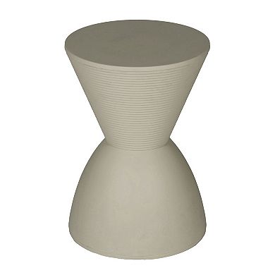 Niya 17 Inch Side End Table, Round Top, Pedestal Base, Indoor Outdoor, Gray