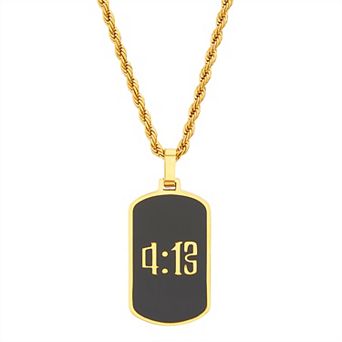 slate Men's Black & Gold Tone Stainless Steel Dog Tag Necklace