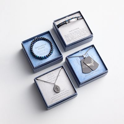 slate Men s Stainless Steel St. Christopher Pendant Necklace