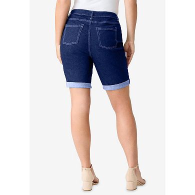 Roaman's Women's Plus Size Plus Size Classic Stretch Cuffed Short