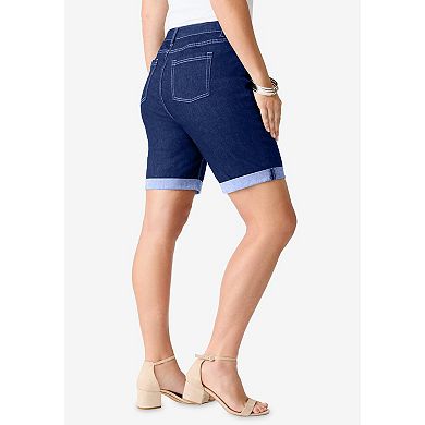 Roaman's Women's Plus Size 24/7 Stretch Cuffed Short