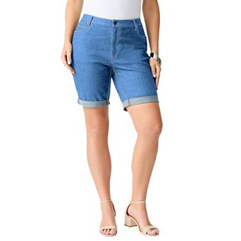 Roaman's Women's Plus Size Classic Stretch Cuffed Short